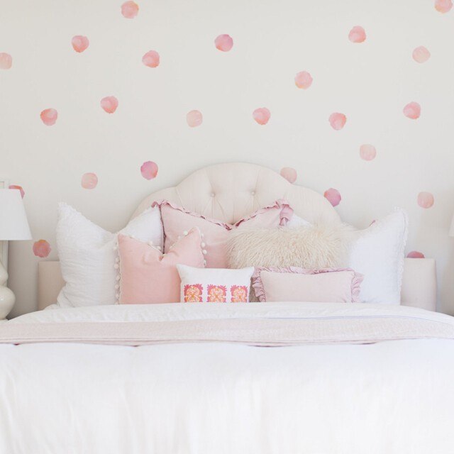 640x640 Coral Watercolor Polka Dots Urban Walls