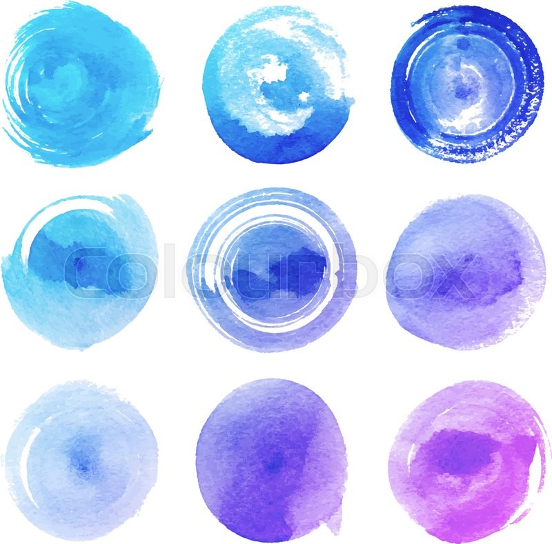 800x789 Watercolor Spots In Different Shades Of Blue And Pink On A White