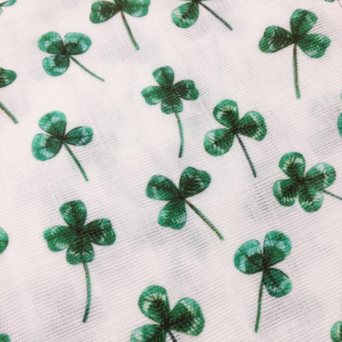 498x498 Watercolor Shamrock Fabric Botanical Cotton Fabric