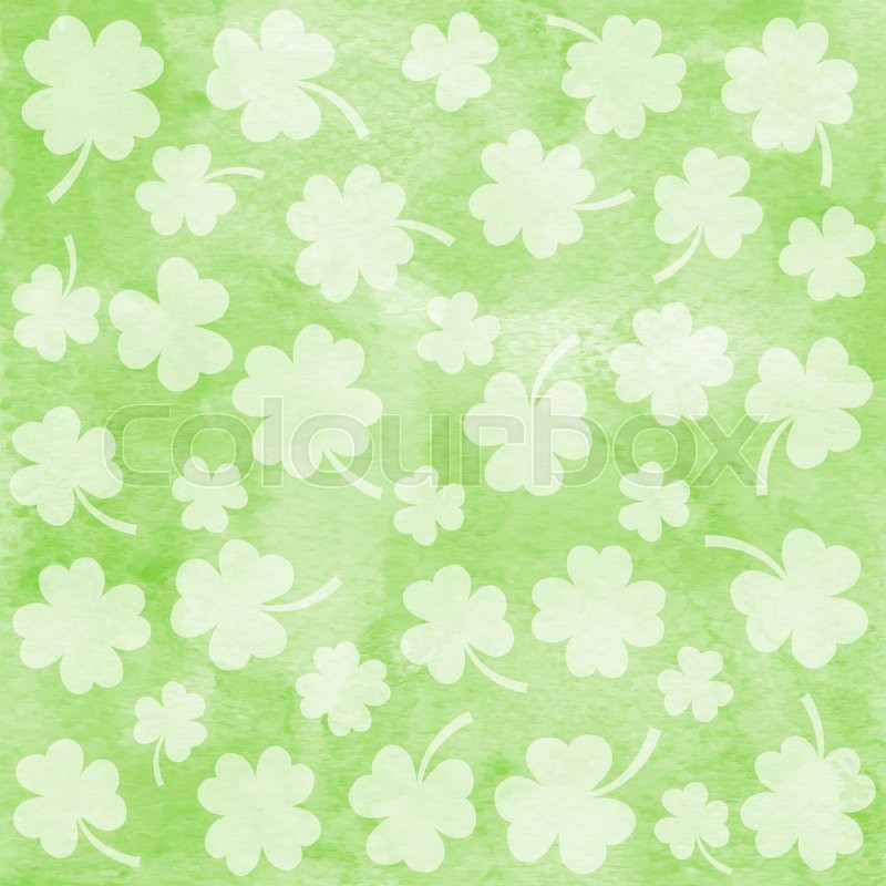 800x800 Watercolor Shamrock For Happy Saint Patrick S Day. Stock Photo