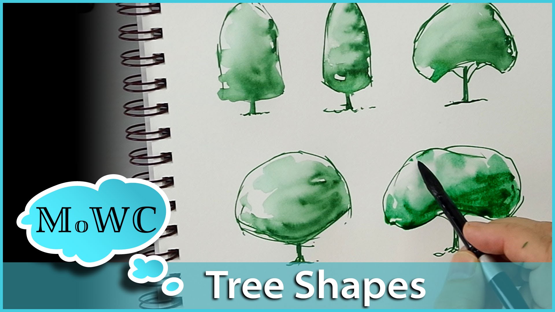 1920x1080 How To Paint Tree Studies In Watercolor Basic Shapes