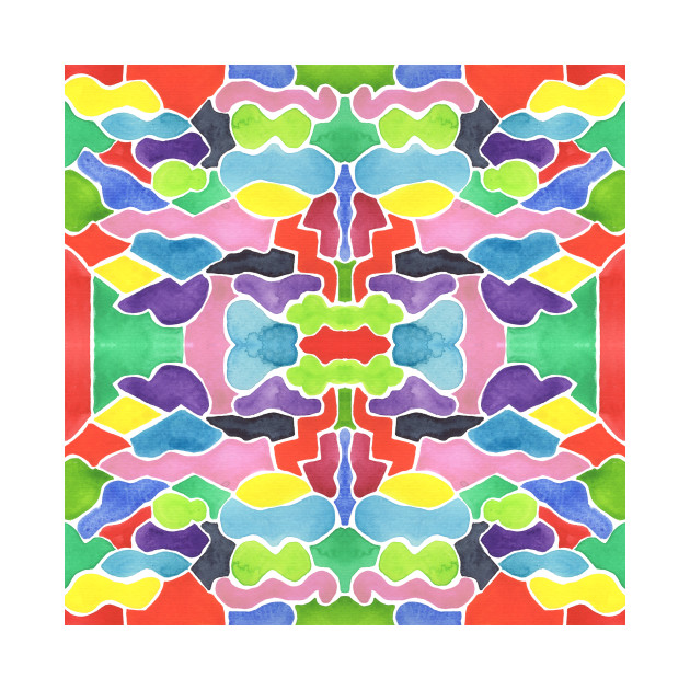 630x630 Multicolor Watercolor Shapes. Abstract. Rainbow. Hand Painted