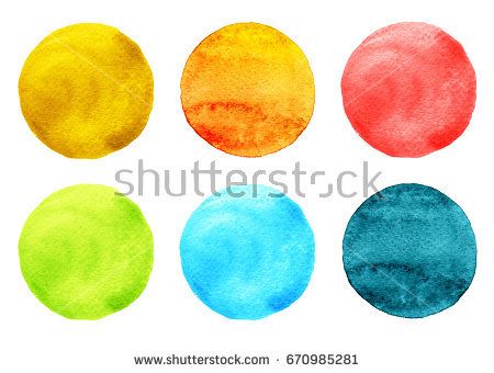 450x340 Set Of Watercolor Shapes. Set Of Colorful Watercolor Hand Painted