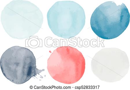 450x311 Set Of Watercolor Shapes. Watercolors Blobs. Set Of Colorful