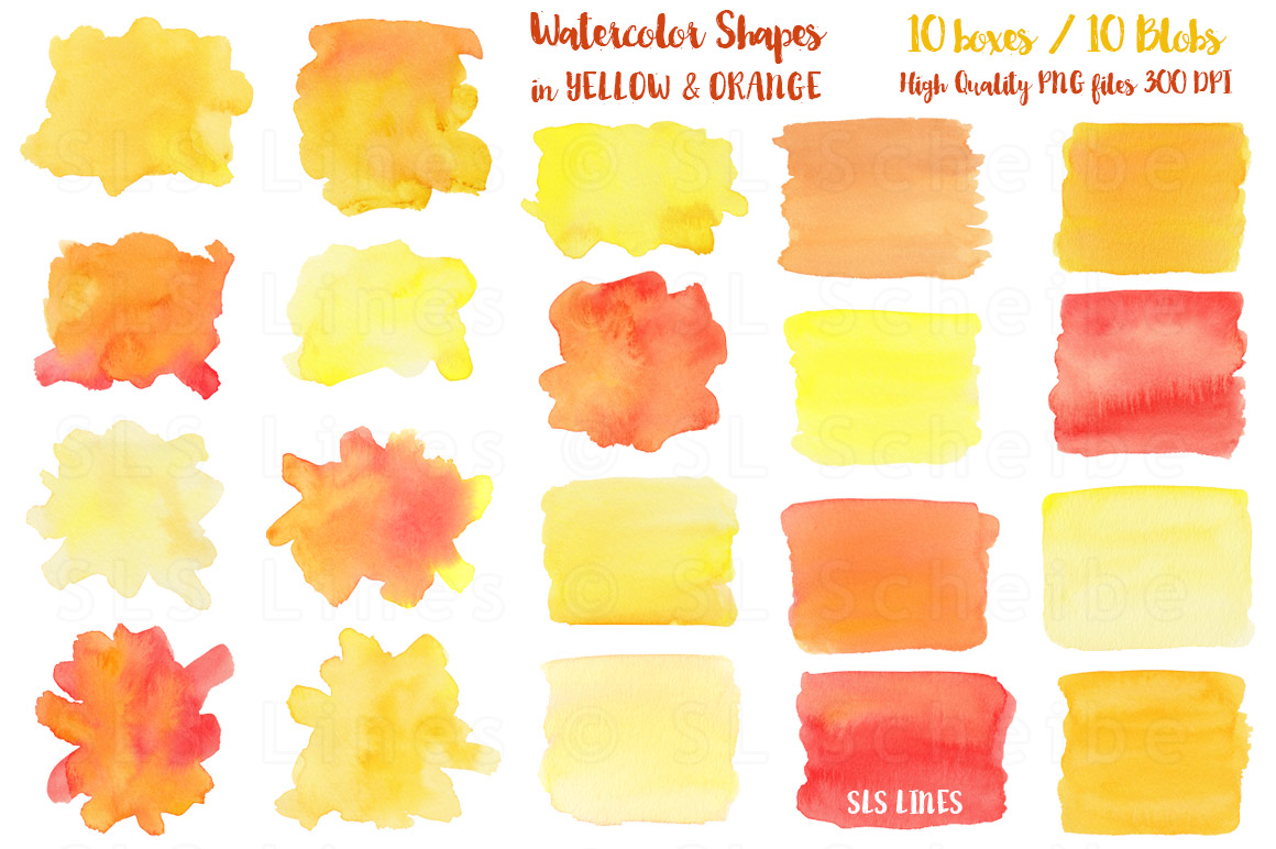 1160x772 Yellow Watercolor Shapes By Sls Lines