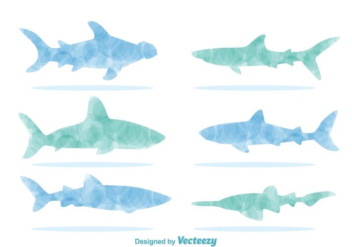 700x490 Watercolor Shark Silhouette Vectors