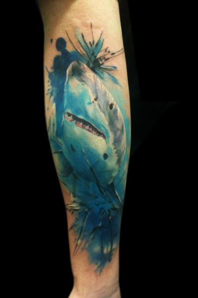 400x600 Swimming White Shark Tattoo By Jak Connolly Best Tattoo Ideas