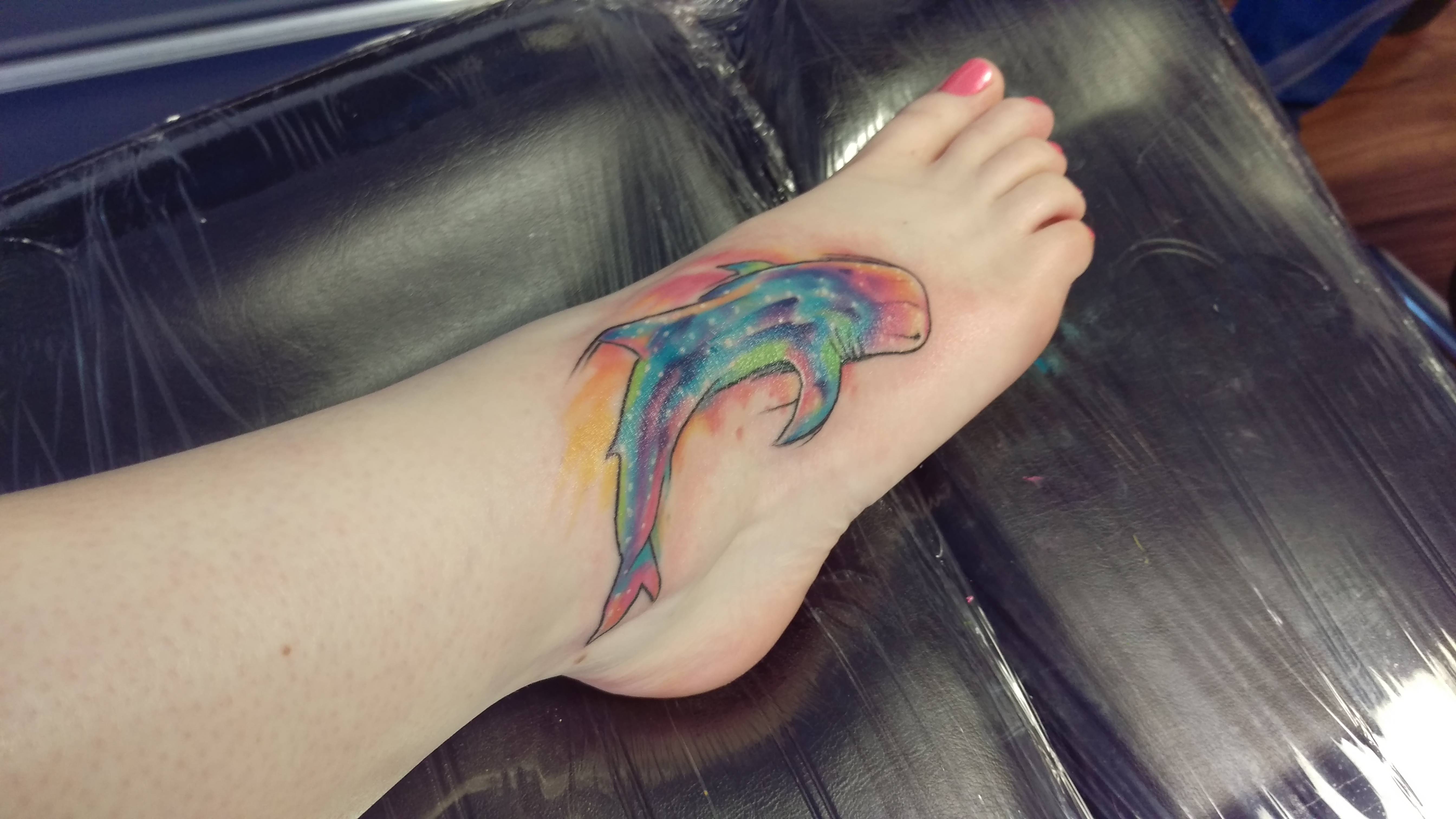 5376x3024 Water Color Whale Shark Tattoo Done By Freddie Brown