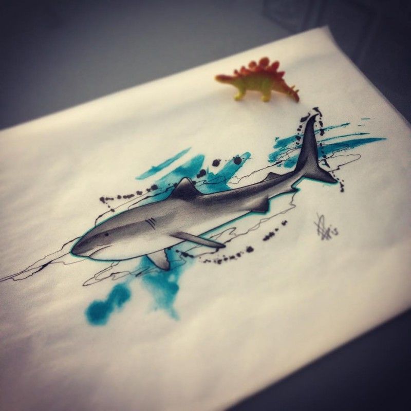 800x800 Image Result For Watercolor Shark Tattoo Tattoosamppiercings
