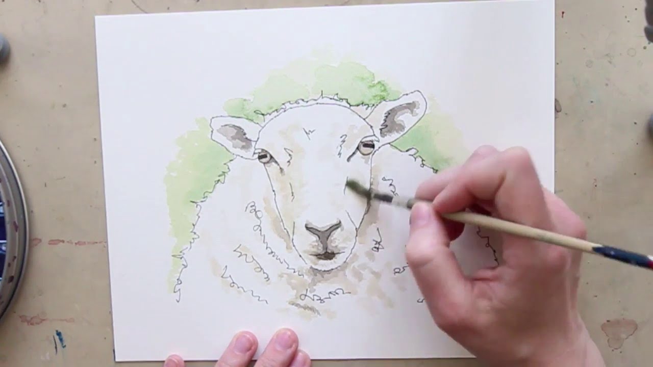 1280x720 Sheep Watercolour Speedpaint