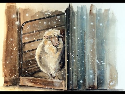 480x360 Watercolor Sheep Painting Demonstration