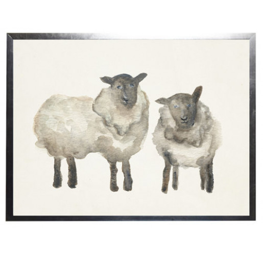 515x500 Watercolor Sheep Wall Art Wall Decor