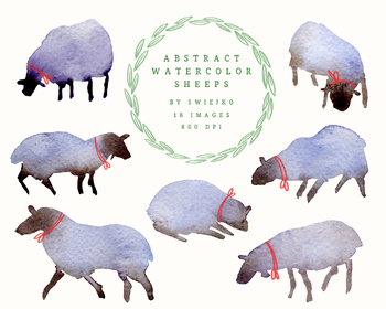 350x280 Easter Illustration, Watercolor Sheep, Hand Painted Decoration By