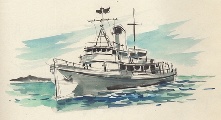 450x245 Drawing And Watercolor Of The Scripps Institution Of Oceanography