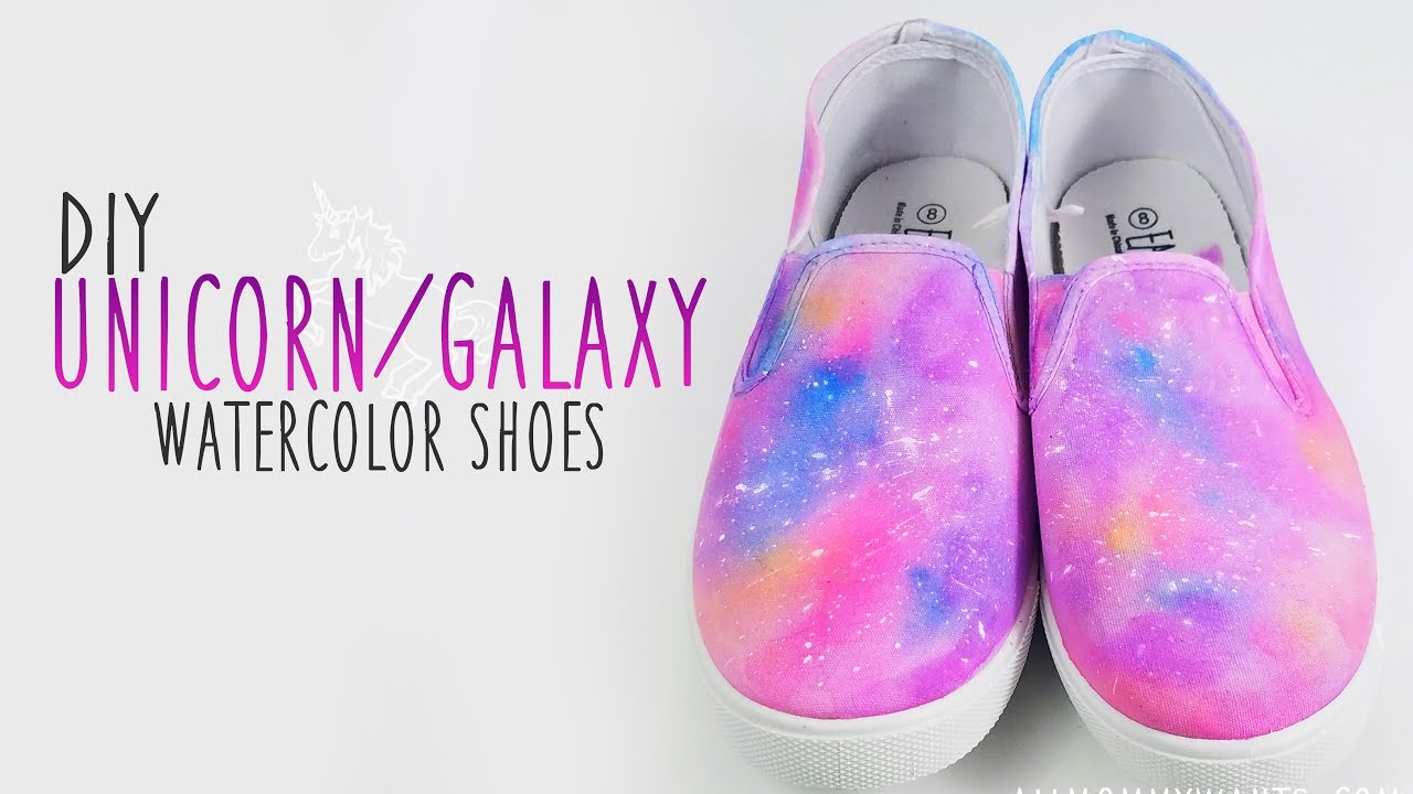 1280x720 Diy Unicorngalaxy Watercolor Shoes!!