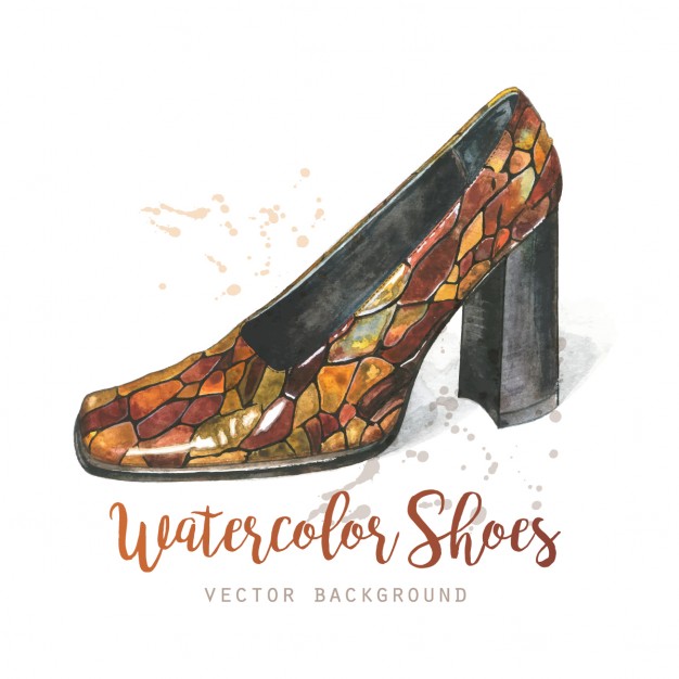 626x626 Watercolor Shoes Background Vector Free Download