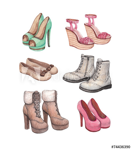 442x500 Watercolor Shoes Illustration