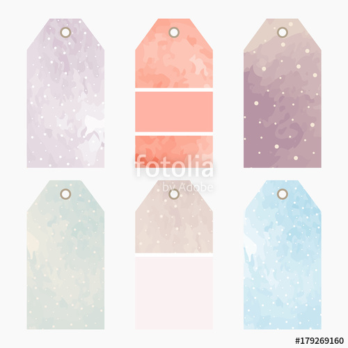 500x500 Hand Drawn Watercolor Creative Tags. Universal Shopping, Sales