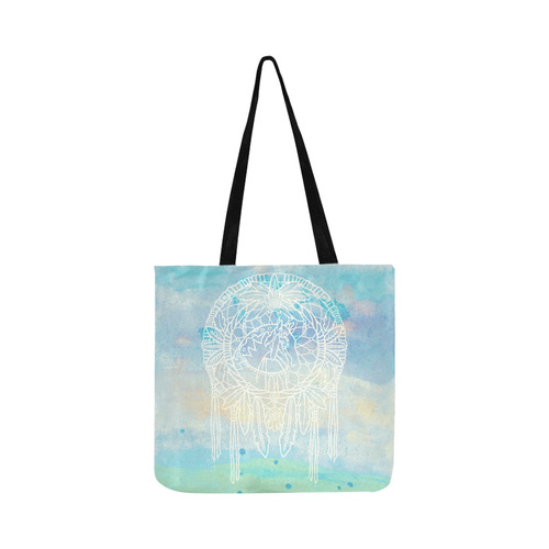 500x500 Indians Dreamcatcher Horse Watercolor Painting Reusable Shopping