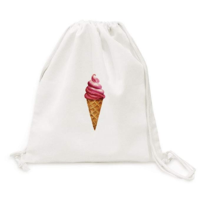679x679 Red Watercolor Sweet Ice Cream Canvas Drawstring