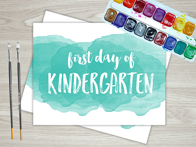 680x510 Free Printable First Day Of School Watercolor Sign