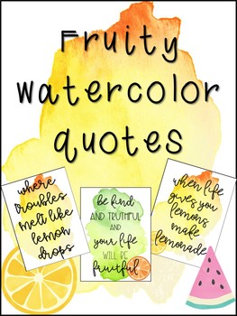 263x350 Watercolor Fruit Classroom Signs By The Dancing Teacher Tpt