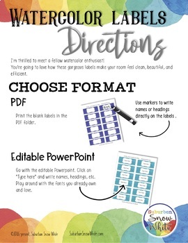 270x350 Watercolor Signs Labels Editable ~ Back To School Decor By