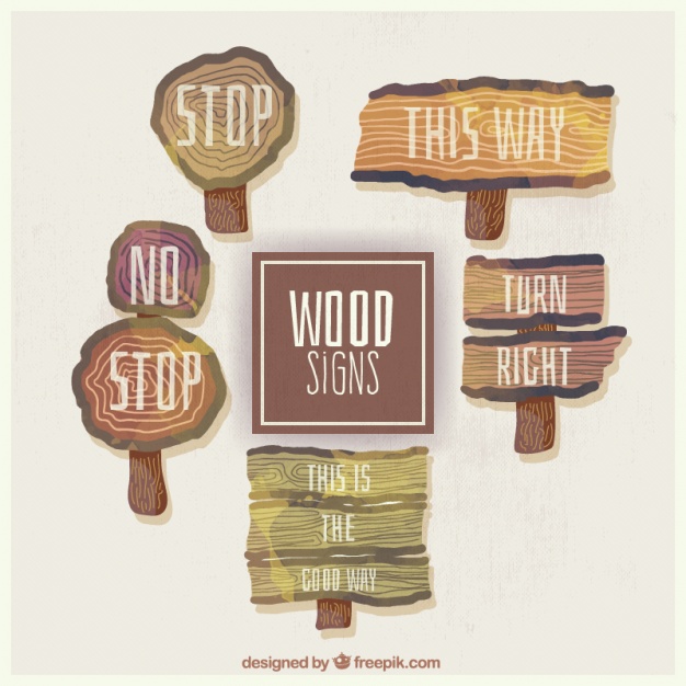 626x626 Wooden Signs With Watercolor Effect Vector Free Download