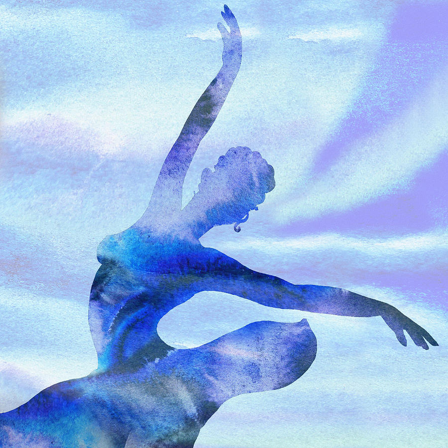 900x900 Watercolor Ballerina Silhouette By Irina Sztukowski Painting By