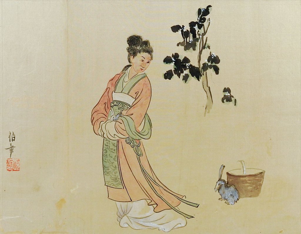 1024x799 Chinese Watercolor On Silk Painting Artifax Antiques Amp Design