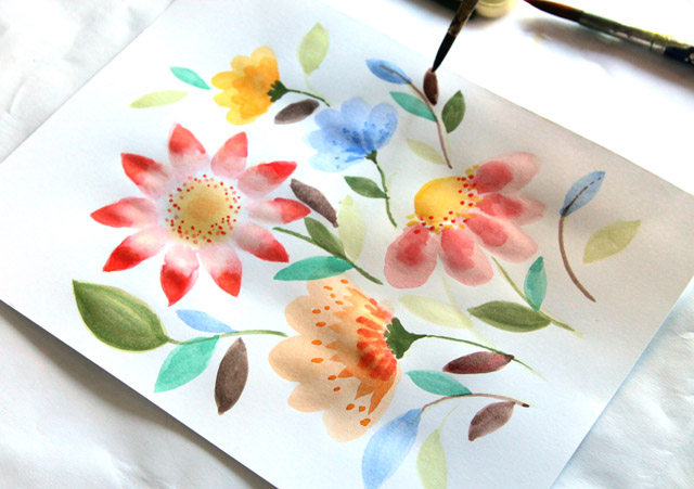 Simple Watercolor Flowers at GetDrawings | Free download