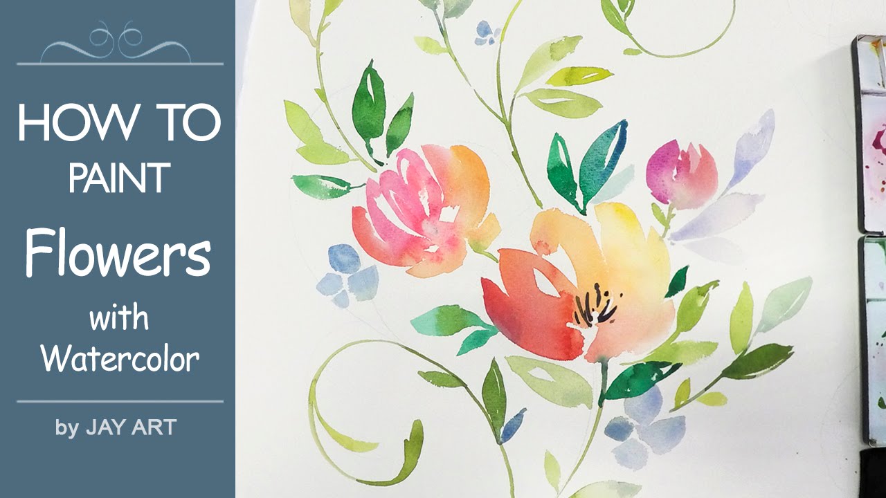 1280x720 Lvl4] Painting Flowers Floral Watercolor Tutorial