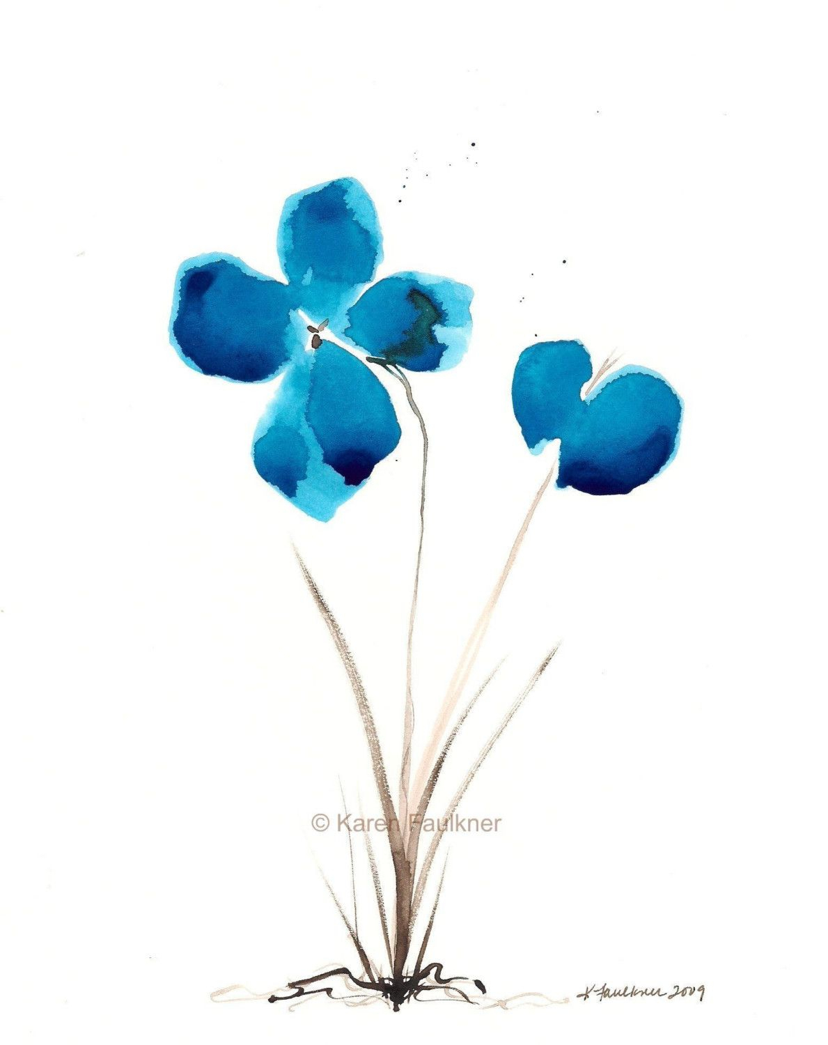1189x1500 Simple Flower Watercolor Paintings Art Print Of Watercolor Flowers