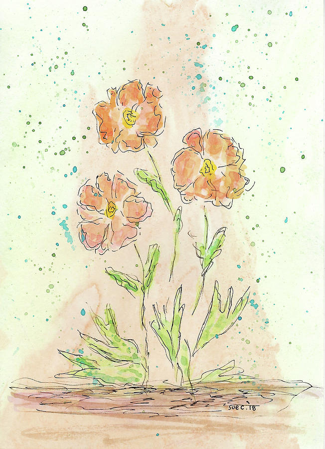 652x900 Simple Flowers Painting By Susan Campbell