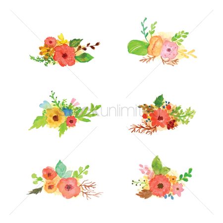 450x450 Free Watercolor Simple Flower Stock Vectors Stockunlimited