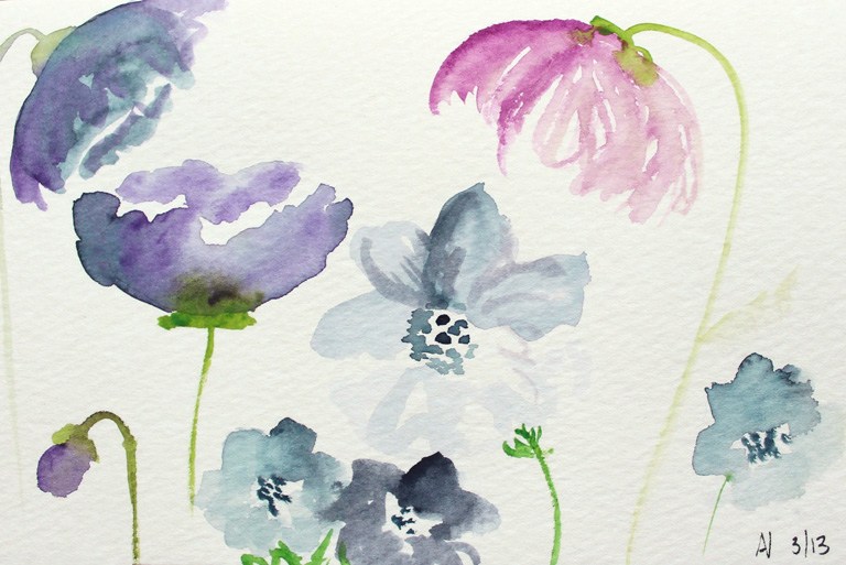 768x513 Gallery Simple Flower Watercolor Paintings,