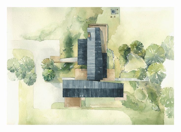 736x537 Architecture Watercolour Plan