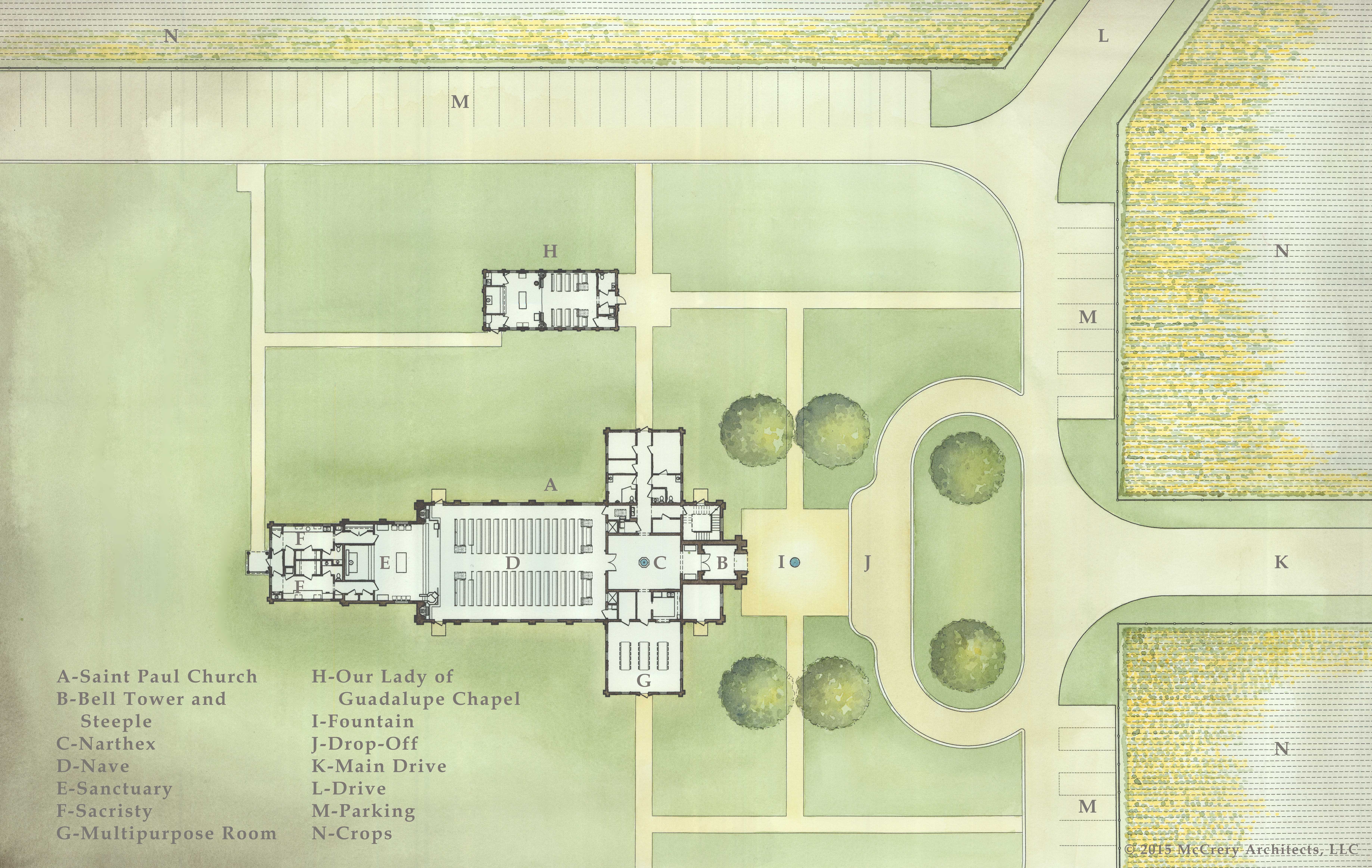 7350x4650 2015 12 18 Site Plan Watercolor Rendering With Key Small