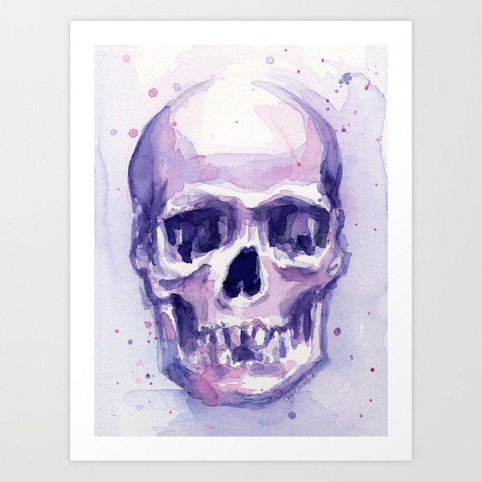 700x700 Skull Watercolor Skulls Art Print By Olechka Society6