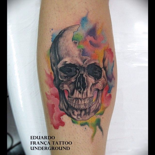 640x640 Watercolor Skull Tattoos That Are To Die For Interesting