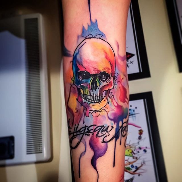 640x640 Watercolor Skull Tattoos That Are To Die For Tattoodo