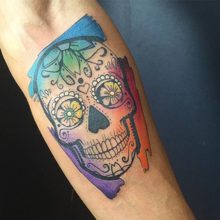 740x740 30 Amazing And Inspiring Sugar Skull Tattoos Designwrld