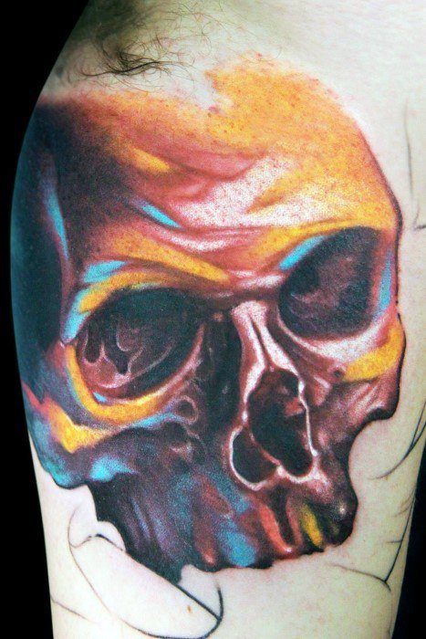 467x700 40 Watercolor Skull Tattoo Designs For Men