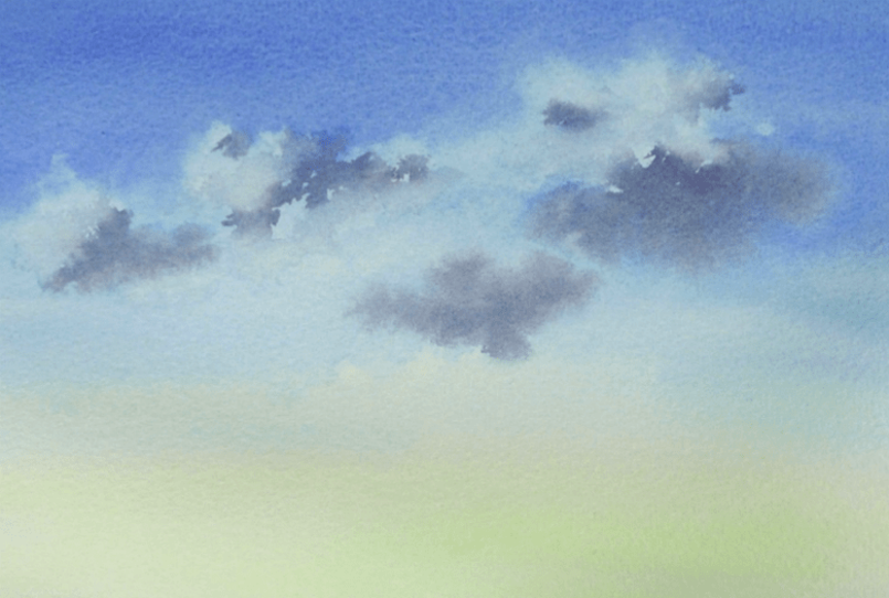 805x542 How To Paint A Simple Cloudy Sky In Watercolour Arttutor