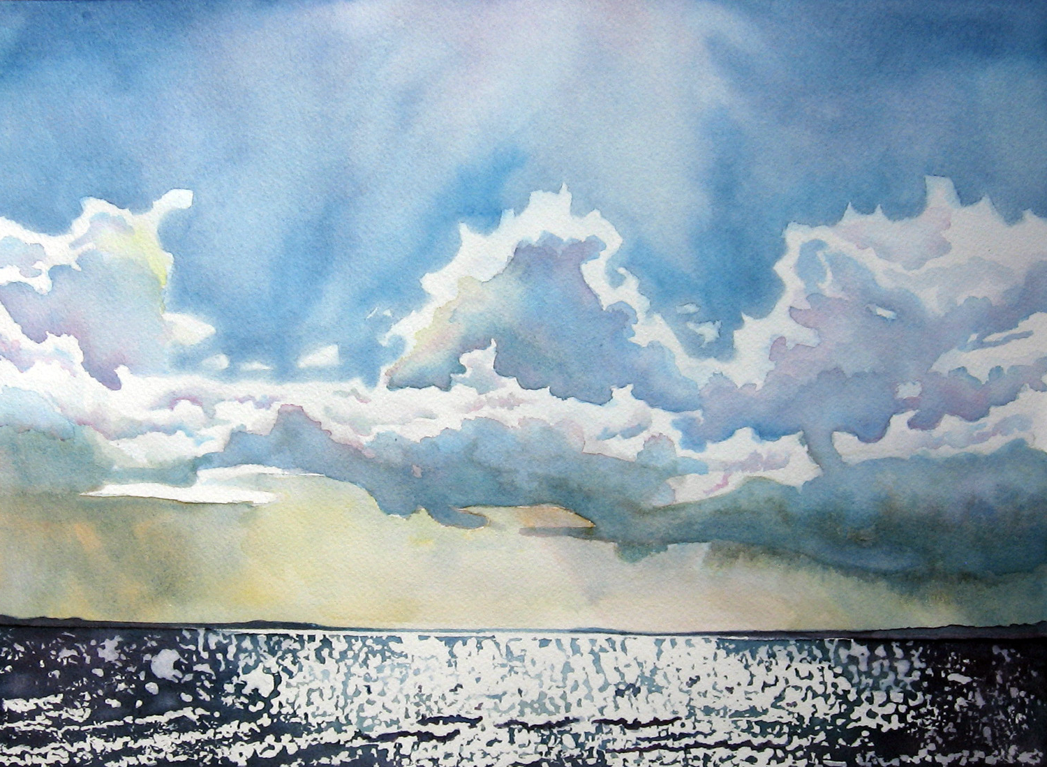 1500x1099 Painting Clouds In Watercolor Clouds And Sky Leslie White