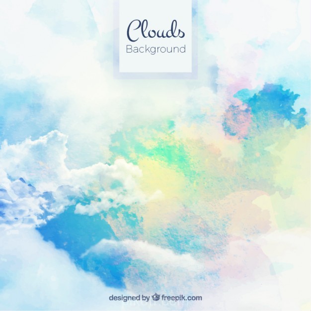 626x626 Ai] Watercolor Sky With Clouds Background Vector Free Download
