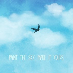 284x284 Blue Watercolor Sky And Clouds Background