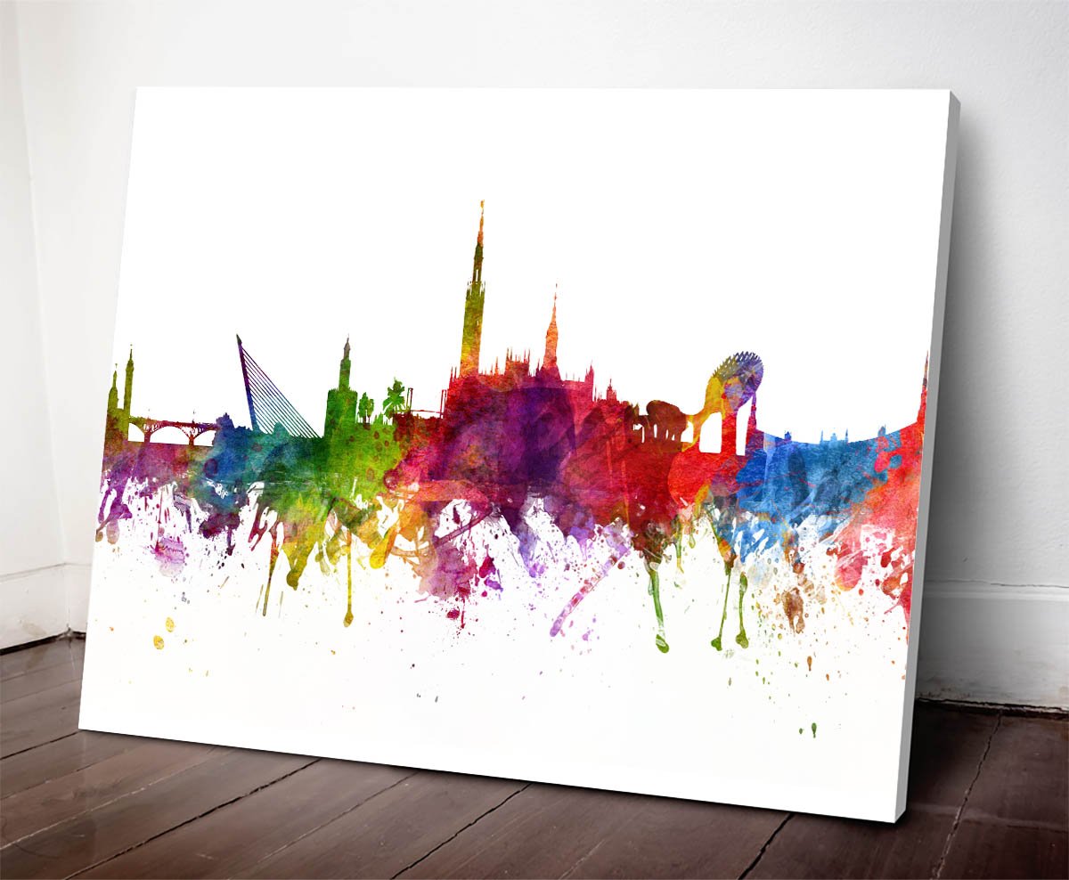 1200x988 Seville Watercolor Skyline Art Print