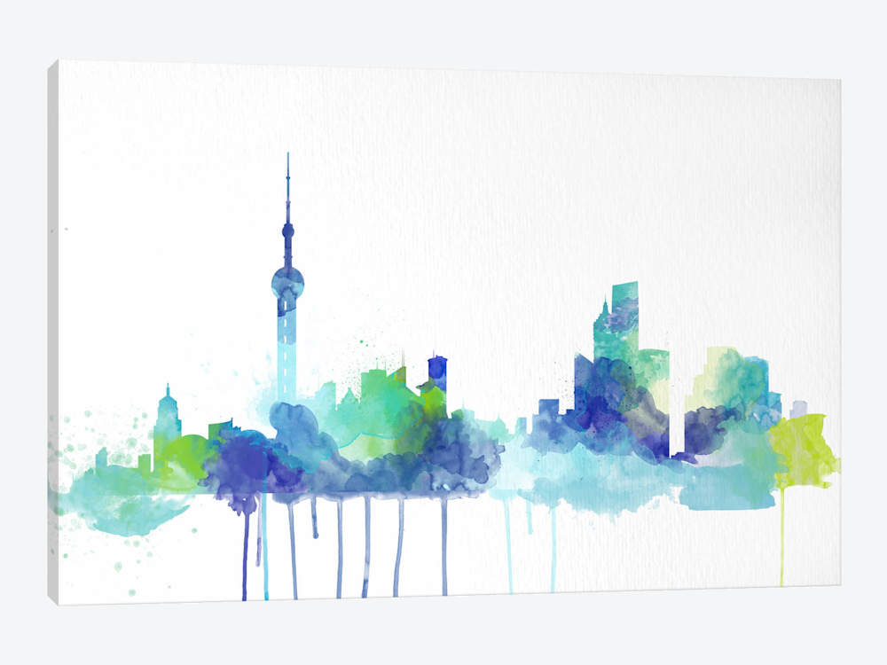1000x750 Toronto Watercolor Skyline Canvas Artwork By Unknown Artist Icanvas