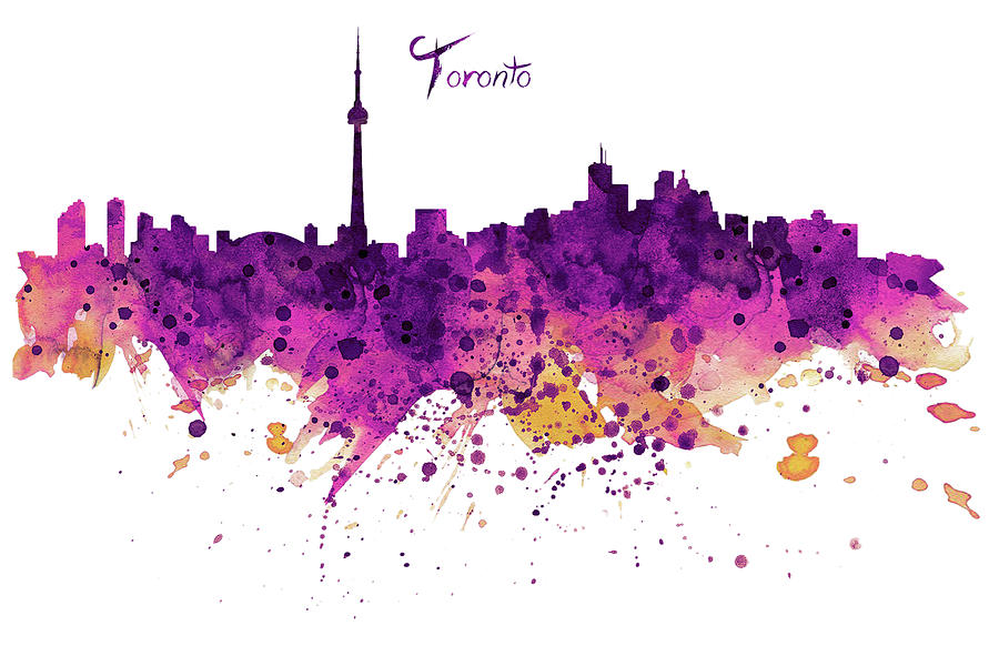 900x582 Toronto Watercolor Skyline Mixed Media By Marian Voicu